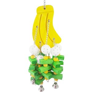 Huisdier Molaire Tijdverdrijf Speelgoed Houten Papegaai Favoriete Kleurrijke Veilig En Smaakloos Papegaai Bite Vogel Speelgoed Banaan Apple Grote Bos