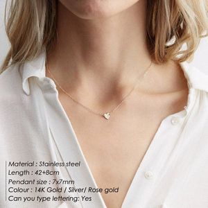 Emanco Dainty Custom Initial Rvs Choker Ketting Vrouwen Hart Ketting Liefde Ketting