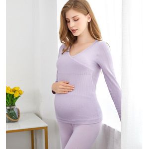 Zwangere Vrouwen Verdikking Borstvoeding Slaap Kleding Warm Ondergoed Winter Nachtkleding Pyjama Postpartum Prenatale Set