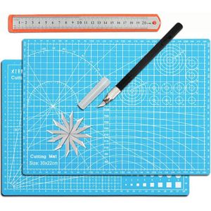 A4 Pvc Handmatig Snijden Mat Set Cut Pad Patchwork Metalen Liniaal Graveren Pen Mes Tool Set Dubbelzijdige Zelf-Healing Snijplank