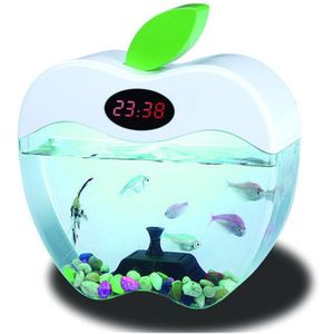 Zeer Transparante Mini Leuke Apple Fish Tank Draagbare Smart Usb Glas Aquarium Kantoor Tafel Kleine Akvaryum