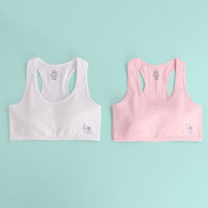 2 Stuks Pure Katoen Kinderen Meisjes Ondergoed Tanks Hemden Kids Meisje Cartoon Gedrukt Vest Bra Tank Tops Crop Tops