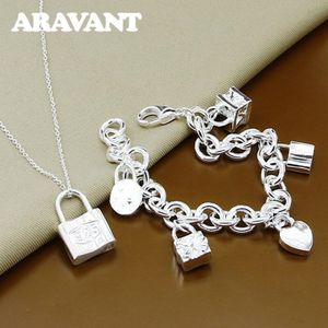 Afrikaanse Sieraden Set 925 Zilveren Slot Hanger Kettingen Armband Voor Vrouwen Bruids Sieraden