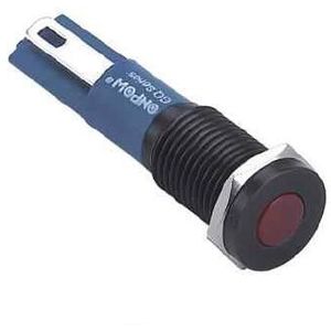 ONPOW 8mm Platte Dot LED verlichte Zwart messing Signaal lamp, lampje, lampje (GQ8T-D/R/6 V/A) CE, RoHS