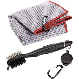 Golf Club Brush Golf Groove Reinigingsborstel 2 Zijdig Golf Putter Wedge Bal Groef Handdoek Cleaner Kit Golf Cleaning accessoires