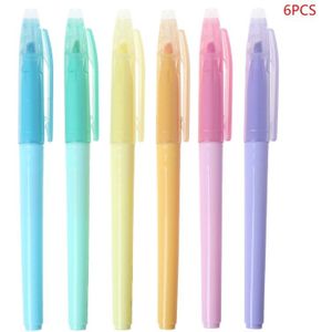 6 kleur Uitwisbare Markeerstift Fluorescerende Vloeistof Krijt Marker Pen Briefpapier