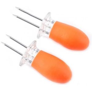 10Pcs Herbruikbare Rvs Non Slip Voedsel Corn Houder Bbq Vork Vlees Spies Bbq Benodigdheden Geschikt Voor Dagelijks gebruik