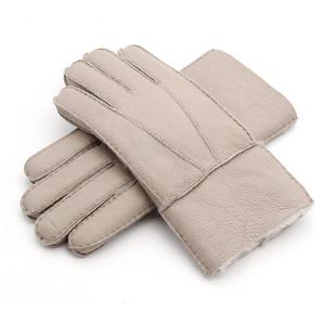 Handschoenen Mannen Mitten Winter Warm Bont Leer Wol Man Palestina Kleding Mode-accessoires Apparel Luxe Plaid