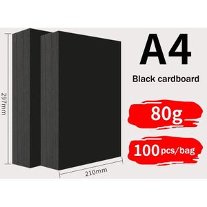 A4 Zwart Premium Karton Alle Houtpulp Matige Hardheid Gebruik Op Beide Zijden Schrijven En Tekening Handleiding Diy Papier