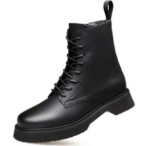 Misalwa Vintage Mannen Mode Laarzen Ronde Neus Zwarte Rits Italiaanse Basic Jurk Laarzen Hoge Top Platform Mannelijke Schoen Botine