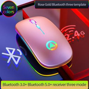 Bluetooth Mouse Silent Mause Rechargeable 2.4G Wireless Mouse Ergonomic RGB Mini Mouse USB Optical Mice For PC laptop Desktop