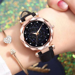 Top Luxe Sterrenhemel Vrouwen Horloges Lederen Quartz Klok Moderne Horloge Vrouwen Orologio Donna