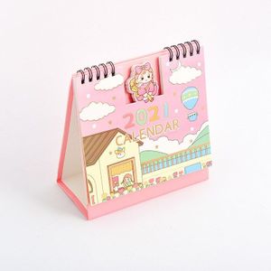 Coloffice Cartoon Bureau Kalender Student Leuke Mini Notepad Kalender Desktop Werk Plan Boek Kalender 15X16X7.4cm,1Pc