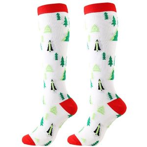 1 Paar Kerst Stijl Winter Vrouw Sokken Praktische Duurzaam Polyester Nylon Compressie Sport Sokken Voor Partij