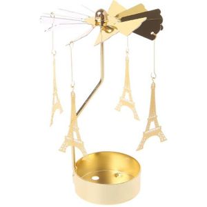 Gold Metal Roterende Spinner Carrousel Kaars Thee Licht Houder Multi-Vorm Romantische Tafel Xmas Decoraties Geen Kaars