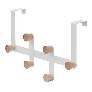 Hout Over De Deur 6 Haken Thuis Slaapkamer Organizer Rack Kleding Jas Hoed Handdoek Hanger Housekeeping Organisatoren Haken Up Iron metalen