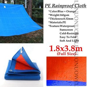 Dikte 0.32Mm Blauw En Oranje Pe Dekzeil Regendicht Doek Tuin Binnenplaats Succulent Auto Canvas Balkon Succulent Cover