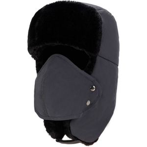 Trapper Ushanka Hoed Warm Russische Trooper Fur Earflap Skiing Hat Cap (zwart) | NL