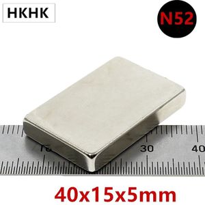 10/20Pc N52 40X15X5 Mm Super Sterke Vel Zeldzame Aarde Magneet Dikte 5 Mm blok Rechthoekige Neodymium Magneten 40Mm X 15Mm X 5 Mm