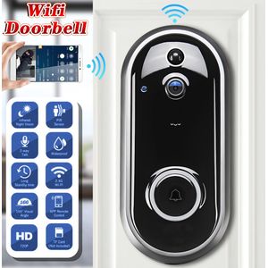 Draadloze 2/4G Wifi Smart Deurbel Video Camera Intercom Waterdichte Beveiliging Telefoon Ring Deurbel 720P Hd home Monitor Zwart