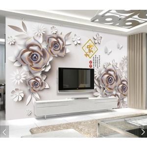 Beibehang papier peint muurschildering 3d 3d behang home decor custom reliëf bloemen behang tv achtergrond behang voor muren 3 d