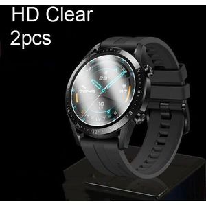 2 Pcs Gehard Glas Voor Huawei Horloge Gt 2 GT2 46 Mm Cover Hd Clear/Anti Blauw Paars Licht 9H 10D Beschermende Film Screen Protector