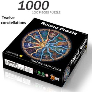 1000 Stuks Legpuzzels De Maan Aarde Puzzels Coloful Ronde Puzzels Voor Volwassenen Geometrische Foto Puzzel Woondecoratie Speelgoed