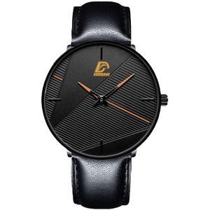 Minimalisme Horloges Mannen Mode Ultra Dunne Zwarte Lederen Quartz Horloge Mannen Business Casual Horloge Relogio Masculino