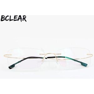 BCLEAR Mode Lichtheid Unisex Brillen Geheugen Titanium Legering Randloze Optische Frame Flexibele Spektakel Eyewear