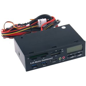 5.25 &quot;Usb 3.0 E Sata All In 1 Pc Media Dashboard Multifunctionele Voorpaneel Kaartlezer I/O Poorten