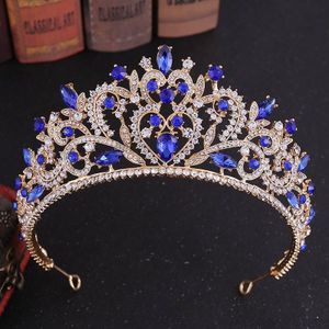 Retro Barokke Stijl Rose Goud/Zilver Kleur Crystal Tiara Kronen Hoofddeksels Prinses Bruid Noiva Bruiloft Haar Accessoires