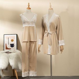 Mechcitiz Fluwelen Ondergoed Winter 3 Stuks Pyjama Sets V-hals Vrouwen Lange Broek Herfst Pyjama Homewear Sets Luxe Nachtkleding