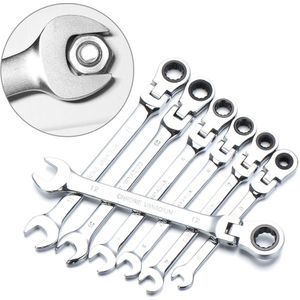 6 Mm-19 Mm Open End En Ring Dopsleutels 72 Tanden Activiteit Hoofd Sleutel Ratelsleutel Spanner Auto wrench Repair Tool Handgereedschap