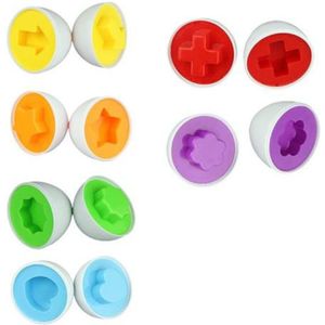 6 stuks Bijpassende Eieren Peuter Speelgoed Educatief Kleur en Vorm Erkenning Wedstrijd Speelgoed Vroege Onderwijs Puzzel Ei Speelgoed