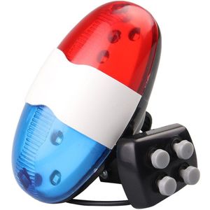 Fietsbel 6 Led 4 Tone Fiets Hoorn Mountainbike Waarschuwing Hoorn Led Fiets Politie Licht Elektronische Kinderen Fiets Meubi