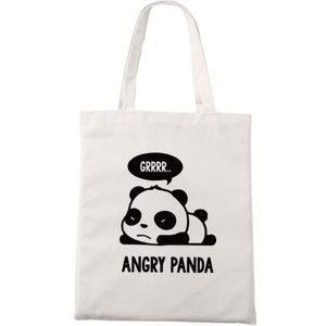 Leuke Panda Canvas Tas Kawaii Nope Panda Slogan Harajuku Rits Zakken Mode Winkelen Reizen Grote Herbruikbare Tassen