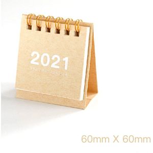 2021Mini Desktop Papier Eenvoudige Effen Kleur Eenvoudige Kalender Dual Dagelijks Scheduler Tafel Planner Jaarlijks Agenda Organisator