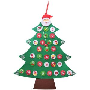 Kerst Kalender Kerstman Snowman Xmas Advent Timer Kerst Countdown Muur Kalender Woondecoratie Prop Stof Pocket