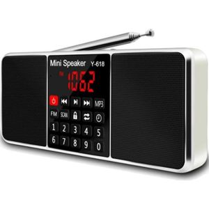 Digitale Fm Radio Ontvanger Speaker MP3 Speler Ondersteuning Tf Card Usb Drive Led Display Tijd Shutdown Draagbare Radio