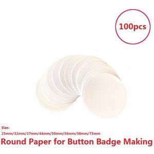 100Pcs 25Mm/32Mm/37Mm/44/56Mm/50Mm/58/75Mm Cirkel Ronde Gesneden Glanzend Papier Voor Knop Badge Making