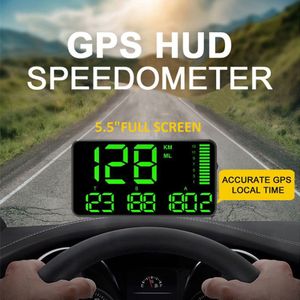 5.5 Inch Gps Snelheidsmeter C90 Snelheid Display Km/H Mph Voor Auto Fiets Motorfiets Gps Overspeed Alarm Hud Display auto Hud Display