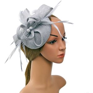 Vrouwen Dames Solid Handgemaakte Tovenaar Feather Mini Top Hat Haar Clip Bruid Wedding Party Cap