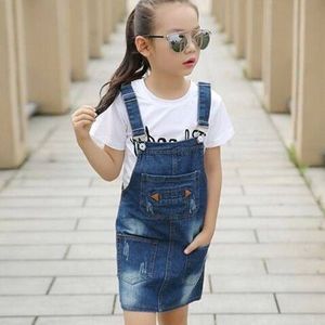 Tieners Grote Meisjes Jumpsuit Zomer Denim Overall Cowboy Borstplaat Meisjes Tuinbroek Kinderen Kleding 10 12 Jaar