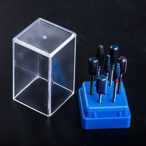 14 Slots Clear Plastic Nail Boren Opbergdoos Voor Nail Boor Bestanden Houder Stand Display Case Organizer Acryl manicure