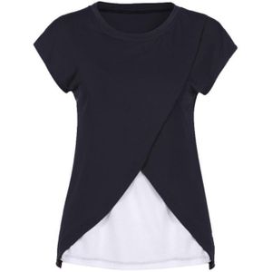 Vrouwen Moederschap Verpleging Wrap Top Kapmouwtjes Dubbele Laag Blouse T-shirt moederschap kleding Augustus 13