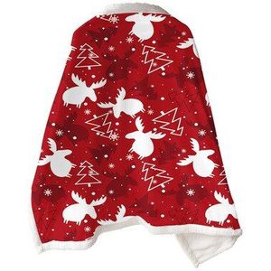 Kerst Gedrukt Vrouwen Poncho Dubbele Deken Mantel Luie Deken Multifunctionele Magic Gooi Deken Air Condirioning Dikke Sjaal