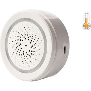 Smart Wireless 2.4Ghz Wifi Sirene Alarm Sensor, Ingebouwde Temp. En Hum. Sensor,Tuya Smart Leven Gratis App Compatibel Ios &amp; Android