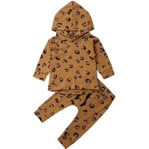 Baby Lente Herfst Kleding Luipaard Baby Baby Meisje Kleding Lange Mouwen Hooded Tops + Leggings Broek 2 Stuks Outfits trainingspak
