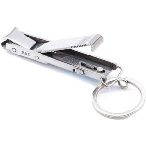 1Pc Roestvrij Staal Ultra-Dunne Opvouwbare Hand Teen Nagelknipper Cutter Met Sleutelhanger Cutter Trimmer Zilver Nail Art tool Key Ring
