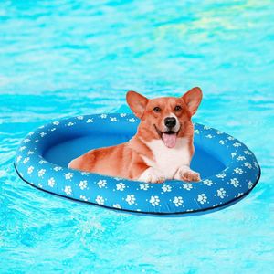 Dierenvlot, puppy's zwemmen drijvend vlot, huisdier hond kat zwembad vlotter, opblaasbaar bed speelgoed voor honden, ringvlot drijven voor huisdier